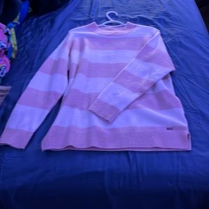 Pink and White Striped Sweater